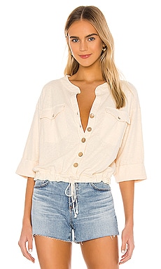 

Топ с пуговицами eliza - Free People, Кремовый, Короткий рукав