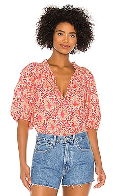 

Блузка willow - Free People, Оранжевый, Дутые рукава