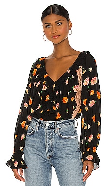 

Боди poppy - Free People, Черный, В цветочек