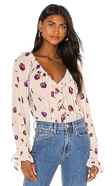 Free People Poppy Printed Bodysuit in Ivory Combo | REVOLVE