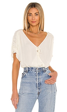 

Боди cleo - Free People, Светло-бежевый, Короткий рукав