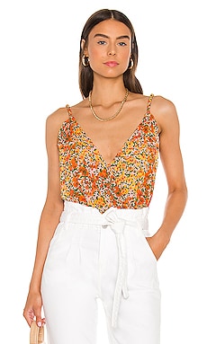 FREE PEOPLE Womens Black Floral Spaghetti Strap Body Suit Size: M