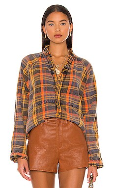 Free People, Tops, Free People Downtown Romance Embellished Plaid Shirt