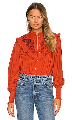 Rose Vines Embroidered Top Free People