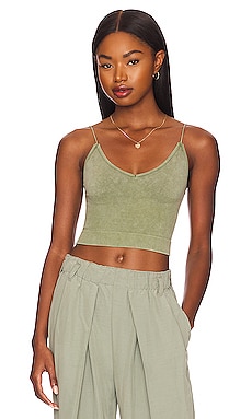 Product image of Free People Ribbed V Neck Brami. Click to view full details