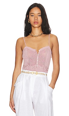 Free People x Intimately FP Night Rhythm Corset Bodysuit In Lucky Pink in  Lucky Pink