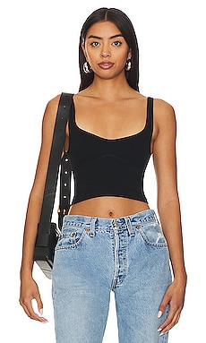 Free People Scoop Neck Crop Top in Black | REVOLVE