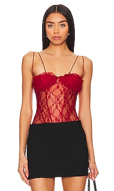 KAT THE LABEL Femme Bustier in Deep Red