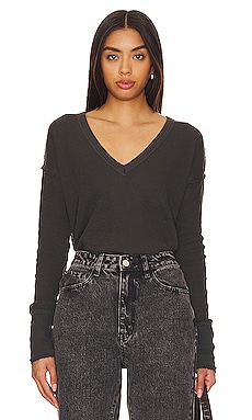 Free People | Square Neck 3/4 Sleeve | Black