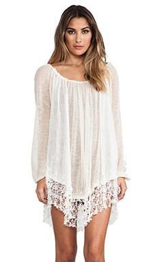 Free People Slip Away Pullover Dress in Ivory Combo | REVOLVE