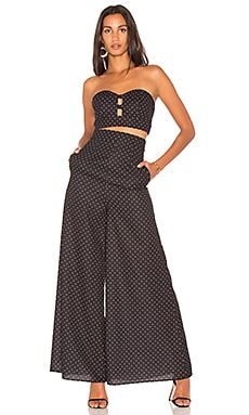 FAME AND PARTNERS x Revolve Strapless Jumpsuit in Micro Dot | REVOLVE