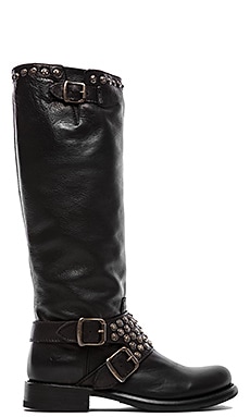 Frye Jenna Studded Tall Boot in Black | REVOLVE
