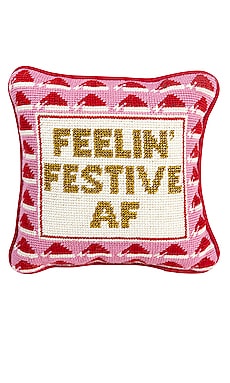 Festive Af Needlepoint Pillow Furbish Studio