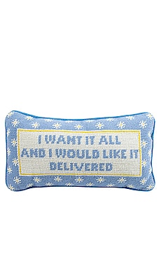 I Want It All Needlepoint Pillow Furbish Studio