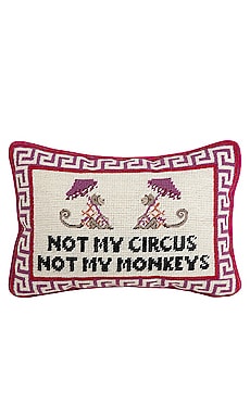 Not My Circus Needlepoint Pillow Furbish Studio $110 BEST SELLER