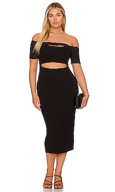 good american cut out midi dress