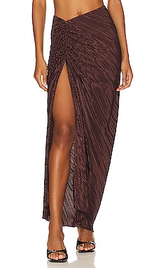 Good American Always Fits Plisse Maxi Skirt in Dark Cocoa001 Good American $84 Previous price: $119 
