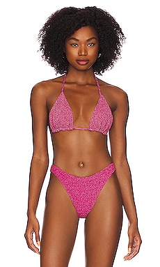 Sparkle Tiny Ties Bikini Top Good American $54 