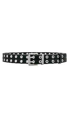 Ganni CEINTURE DOUBLE ILLET en Black REVOLVE