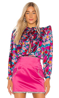 фото Цветочная блуза с завязкой на шее - giuseppe di morabito