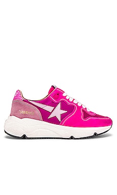 Golden Goose Running Sole Sneaker in Fuchsia Suede Pink Star