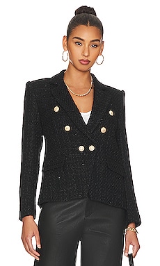 Harvey Faircloth Denim Jacket With Faux Fur in Black | REVOLVE