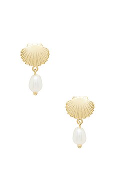 gorjana Seashell Charm Earrings in Gold | REVOLVE