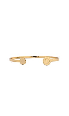 gorjana Alphabet Disc Cuff in Gold | REVOLVE