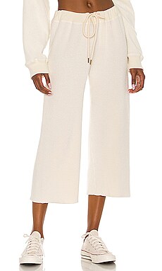 The Fleece Cropped Wide Leg Sweatpant The Great $158 