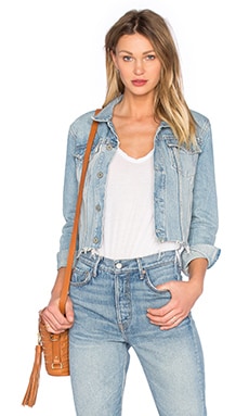 Product image of GRLFRND Cara Cropped Trucker Jacket. Click to view full details