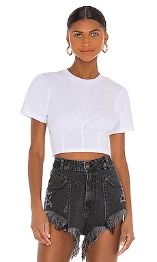 GRLFRND Frank Bustier Tee Shirt in White REVOLVE