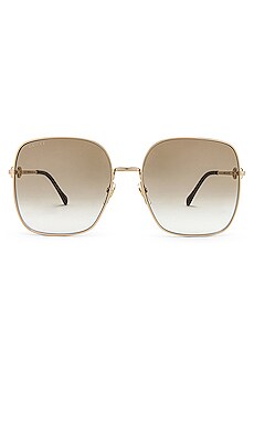 фото Солнцезащитные очки horsebit metal oversize square - gucci