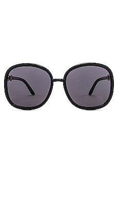 

Солнцезащитные очки horsebit tubolar oversize square - Gucci, Черный, Солнцезащитные очки