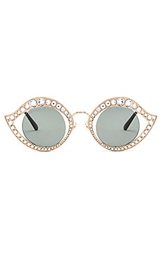 Солнцезащитные очки кошачий глаз с металлической оправой - Gucci