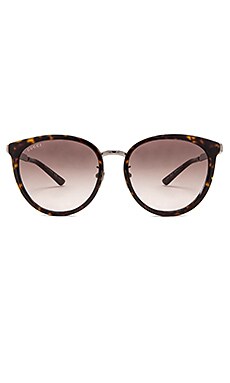 Солнцезащитные очки с круглой оправой из ацетата и металла - Gucci