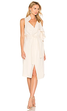 Halston Heritage Draped Wrap Dress in Cream | REVOLVE