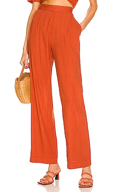 Product image of MONROW Linen Pleat Pants. Click to view full details