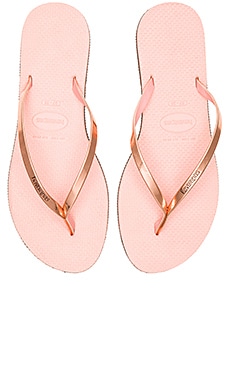 havaianas you metallic rose gold