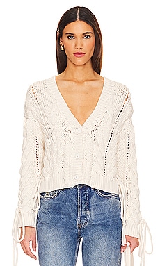 Free People Moonshine V Neck Sweater in Cream