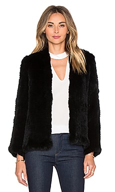 H brand elle outlet rabbit fur jacket