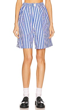 Cotton Poplin Stripe Pajama Short Helsa $168 Sustainable