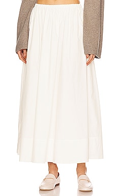 Cotton Poplin Midi Skirt Helsa $228 Sustainable