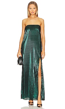 Strapless Tailored Terry Side Slit Gown