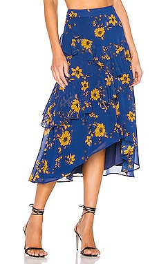 House of Harlow 1960 X REVOLVE Jacinda Midi Skirt in Blue Daisy Floral ...