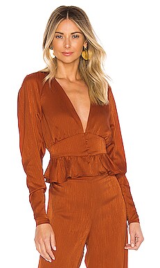 

X revolve malena blouse - House of Harlow 1960, Burnt orange, Long Sleeve