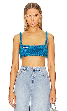 8 Other Reasons Disc Crop Top in Blue
