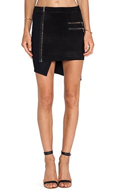 HATCH Maternity Faux Leather Skirt in Black