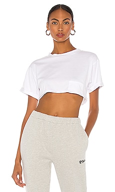 Baja East Thriving Baby Doll Crop Tee in Pearl REVOLVE