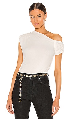

Off shoulder shirred bodysuit - h:ours, Белый, Белый