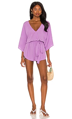 Indah Sunday Kimono Romper in Violet